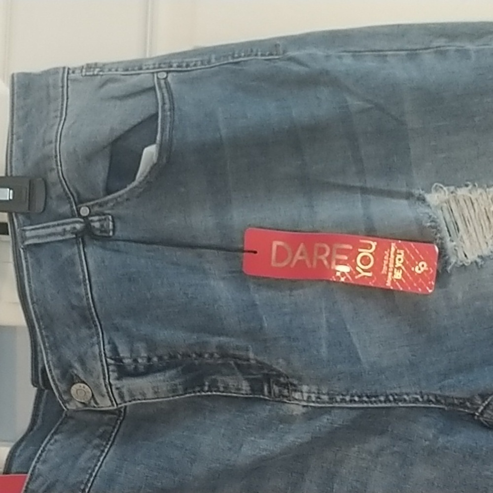 Forever 21 Celebrity Pink Skinny Distressed Raw Hem Ankle Jeans sz plus 22 - Picture 6 of 15